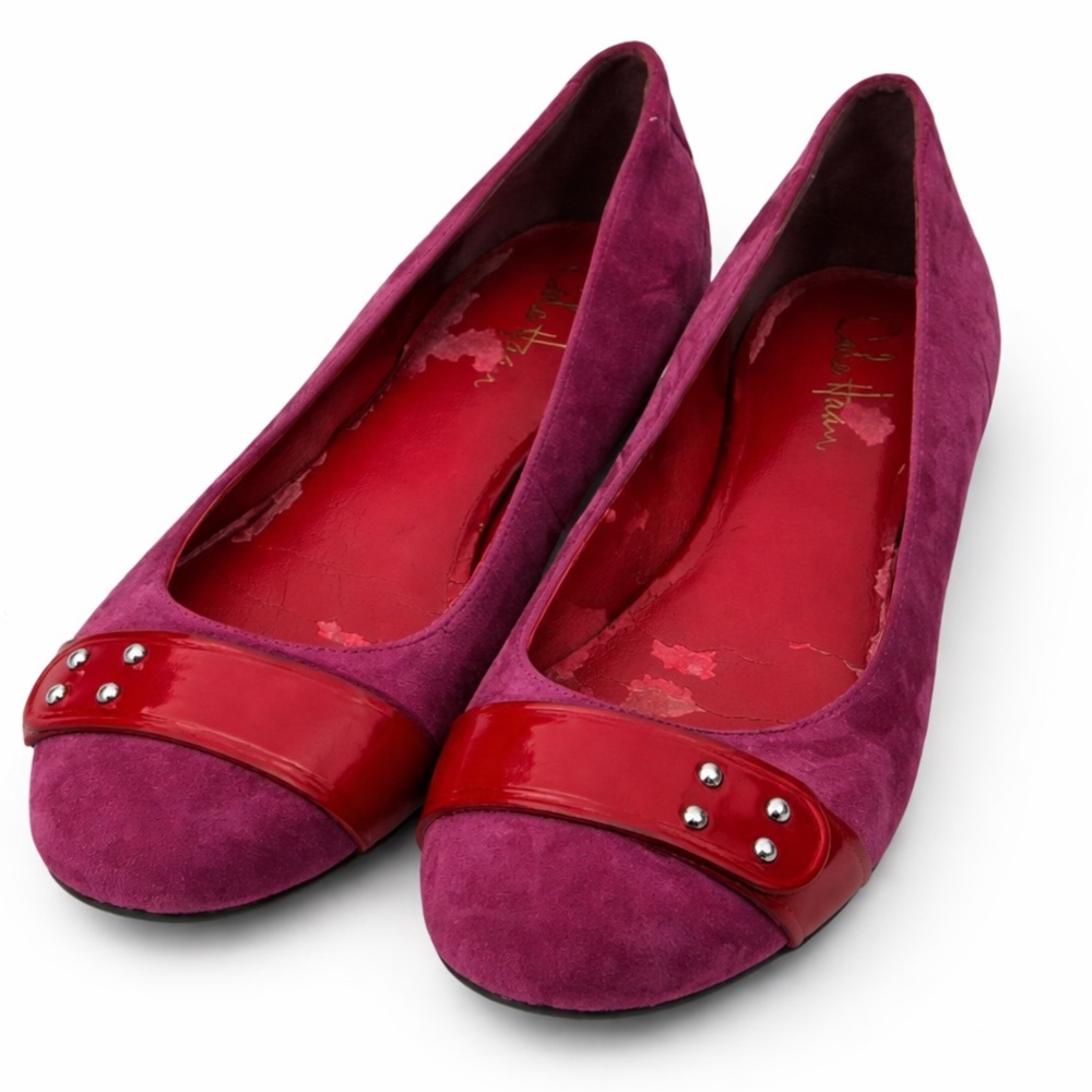 Cole Haan Purple Flats with Red Accents